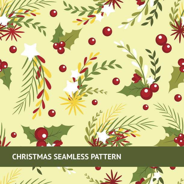 圣诞节无缝模式图片下载