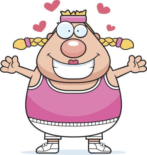 卡通锻炼拥抱图片下载