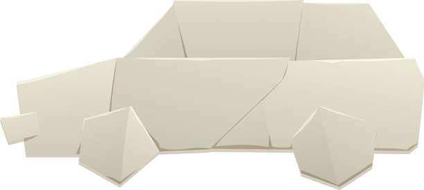 折纸汽车矢量剪影图片下载