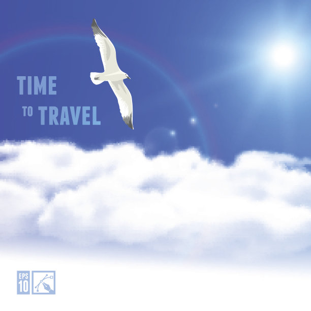 Cloudscape海鸥。矢量插图，eps10，可编辑。图片下载