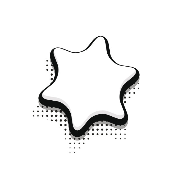 白色背景上的矢量现代半色调星星图标图片下载