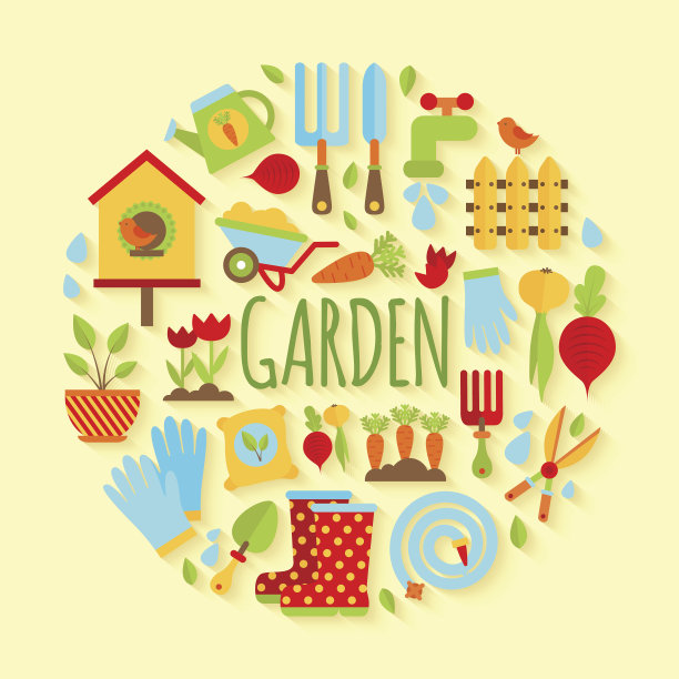 插图园艺图标集图片下载