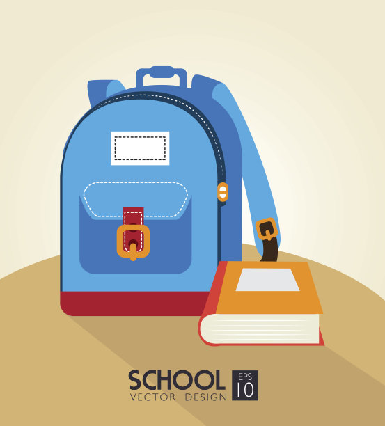 学校设计的米色背景矢量插图图片下载