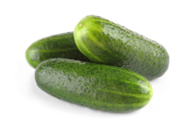 一堆新鲜的腌黄瓜，孤立的图片下载