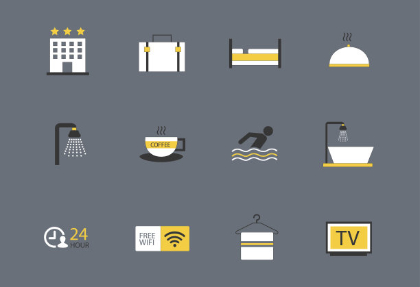 酒店设施图标图片下载