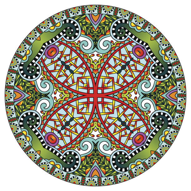 装饰设计圆盘模板，圆形几何patte图片下载