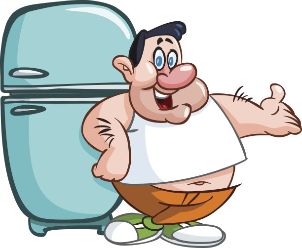 带冰箱的胖子图片下载