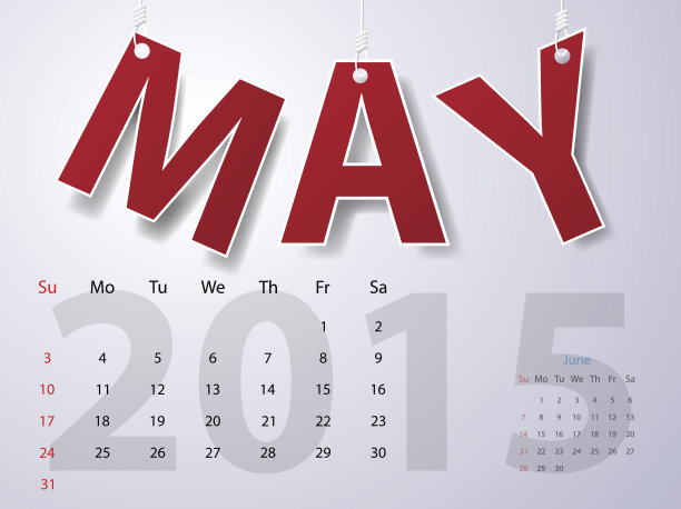 2015日历日历矢量设计。五月图片下载