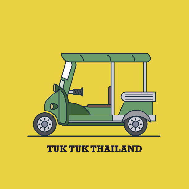 嘟嘟泰国，矢量背景图片下载