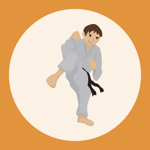 跆拳道主题元素向量，eps图片下载