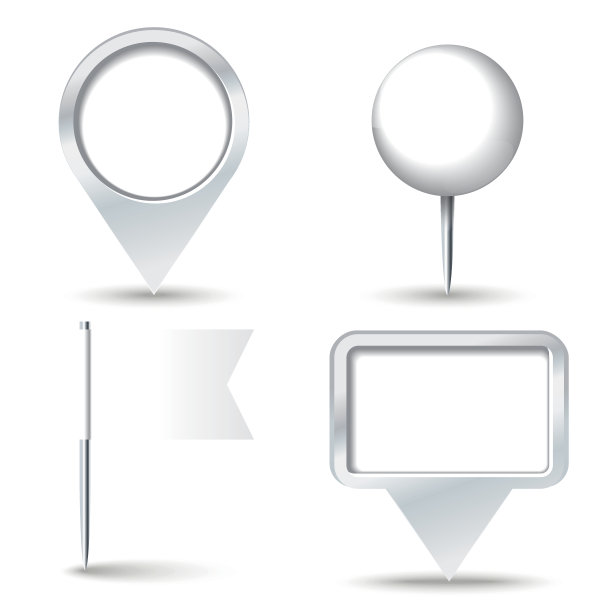 白色地图针图片下载