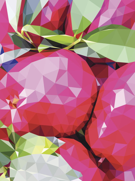 多边形粉红色的苹果图片下载