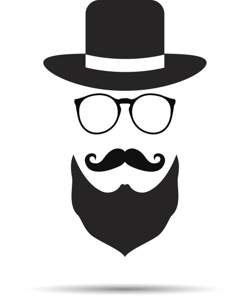 帽子，眼镜和胡子先生设置。矢量图图片下载