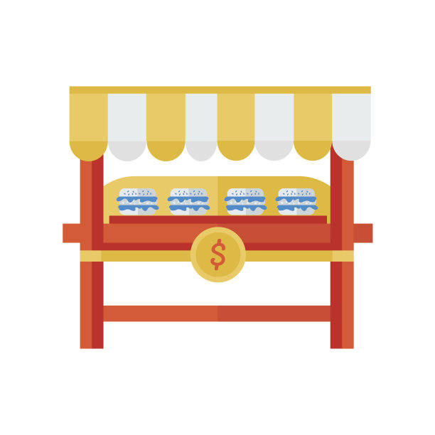 汉堡卡通店橙色颜色图片下载