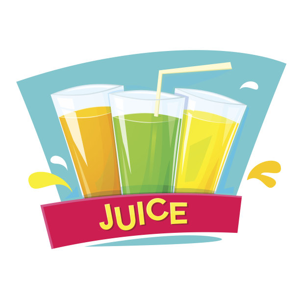 果汁概念设计，矢量插图图片下载