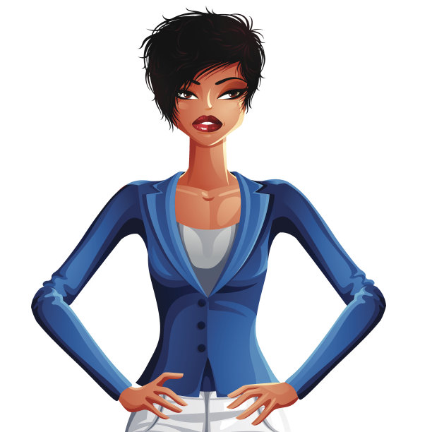 性感妖艳的黑皮肤女商人上半身肖像。图片下载