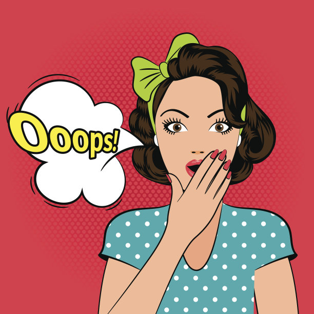 糟糕。惊讶的波普艺术女性图片下载