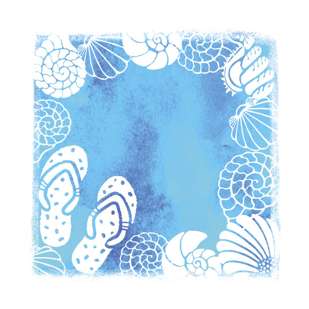 水彩夏季海滩印花图片下载