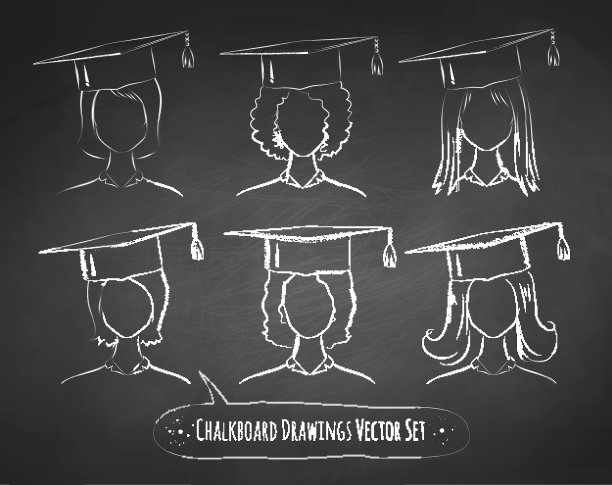 学生的黑板画。图片下载