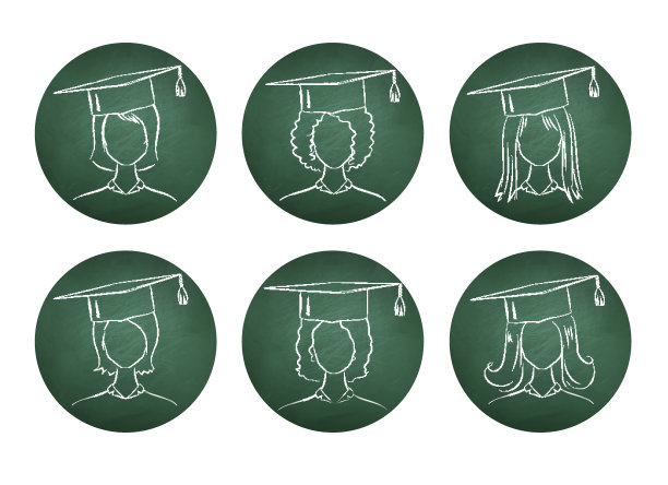 学位学生的黑板画。图片下载