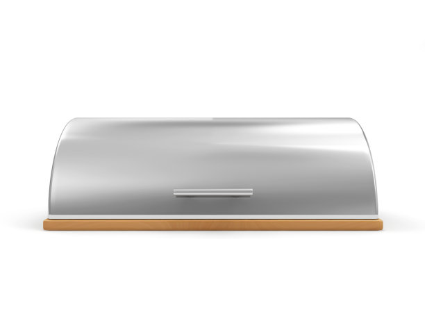 金属面包篮孤立在白色背景图片下载