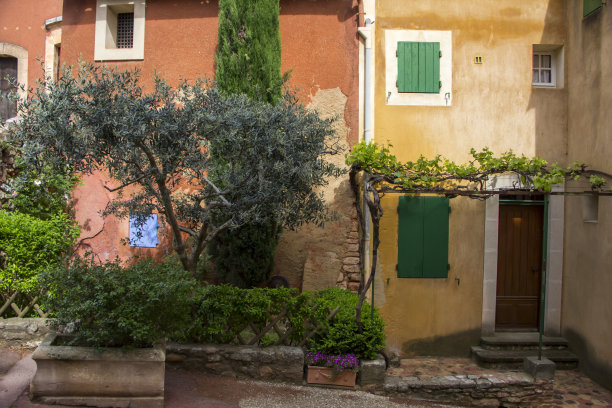 赭色老立面门图片下载