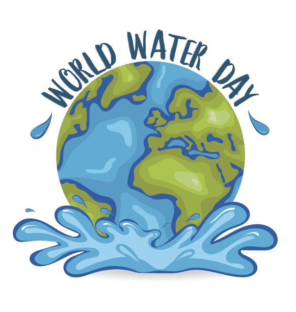 世界水日的概念与全球。矢量插图。图片下载