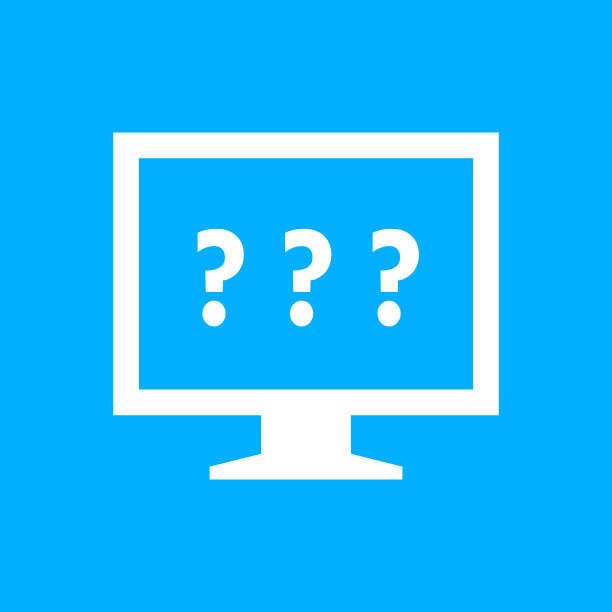 蓝色背景上的电脑显示器图标。——SmoothSeries图片下载