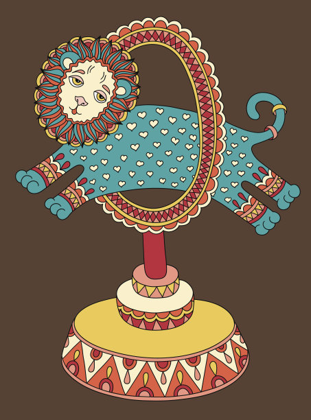 画马戏团主题-狮子跳过环图片下载