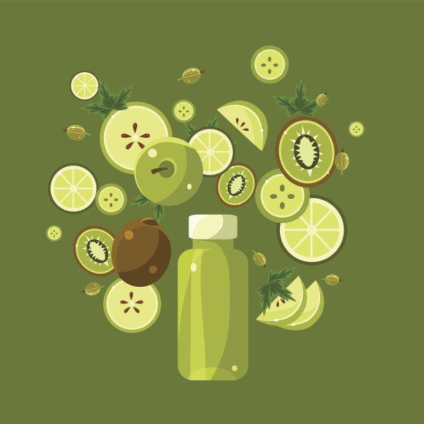 绿色奶昔的配料图片下载