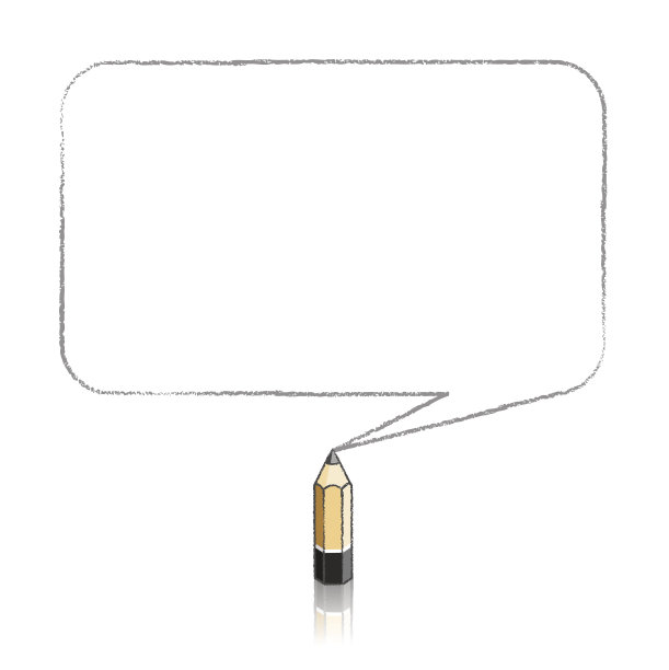 木制铅笔画平滑矩形演讲气球图片下载