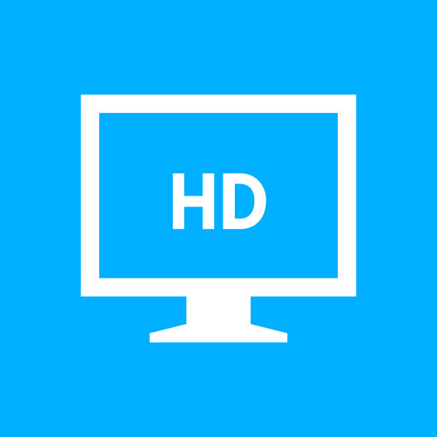 蓝色背景上的电脑显示器图标。——SmoothSeries图片下载