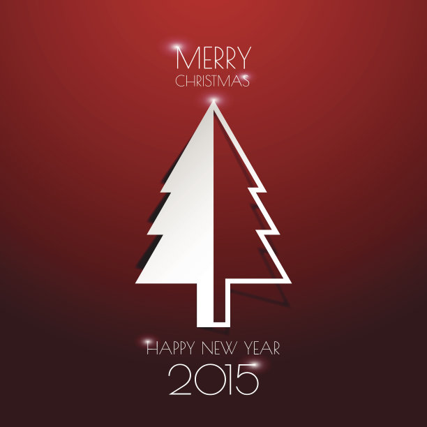 阴影背景上的圣诞树矢量素材图片下载