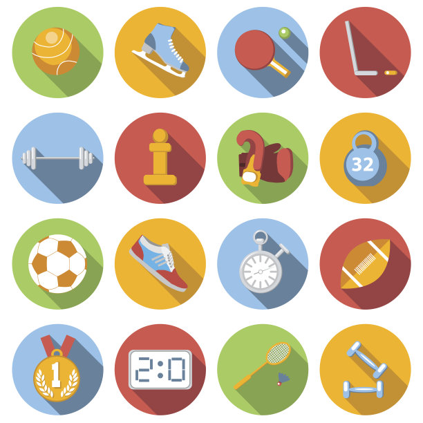 运动图标设置，彩色平图片下载