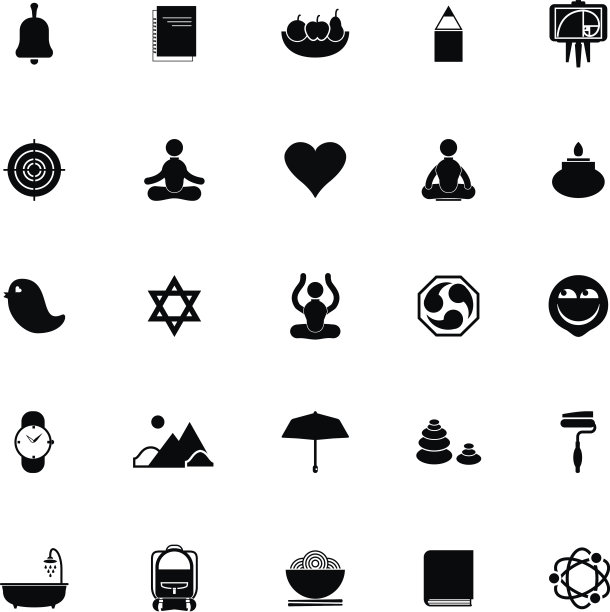 白色背景上的禅宗社会图标图片下载