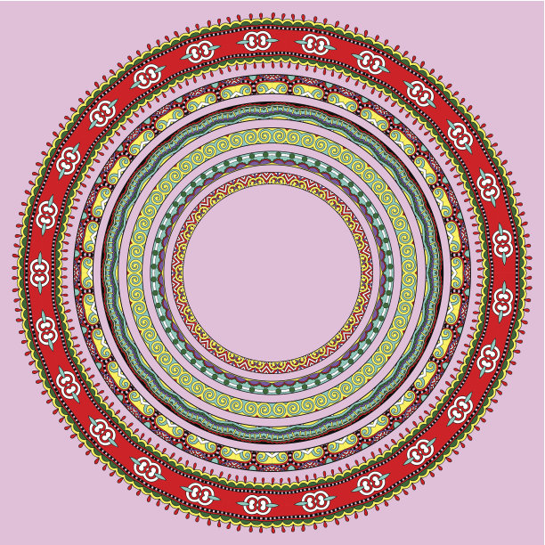 一套圆形几何框架，圆形边框装饰，矢量图片下载