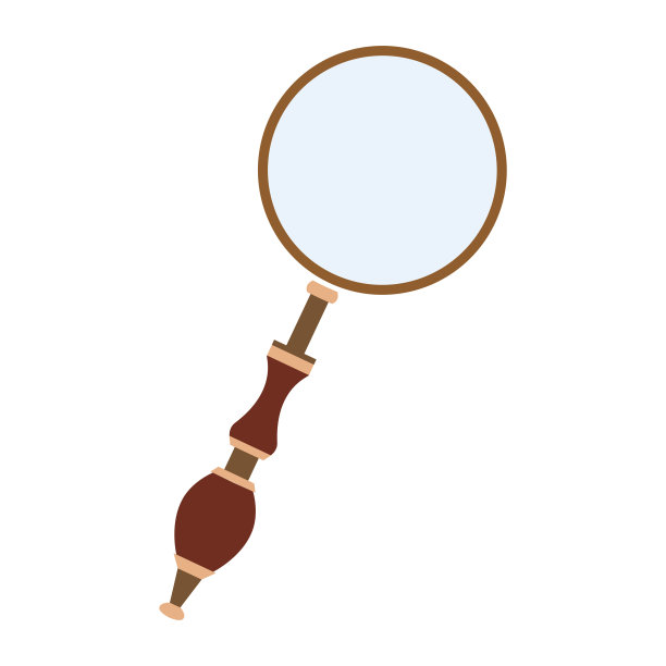 旧扁平放大镜的插图图片下载