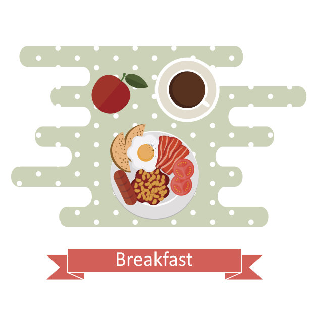 早餐时间的概念。图片下载