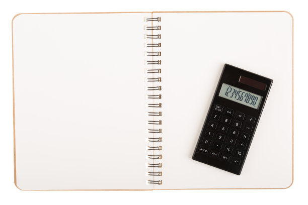 带螺旋丝的计算器在书上图片下载