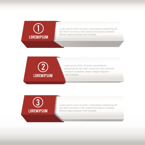 3D盒子横幅红色和灰色图片下载