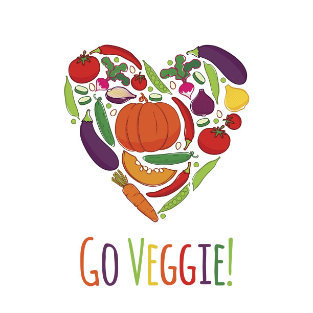 蔬菜图标心形框架图片下载