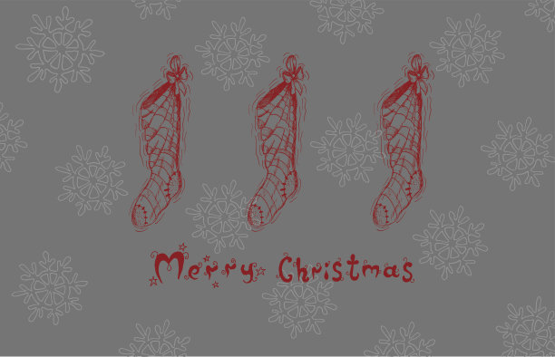 带袜子的圣诞卡图片下载