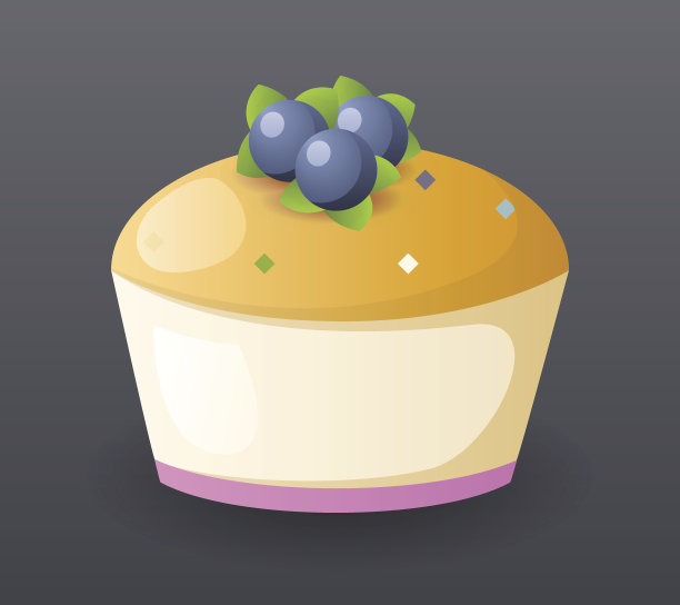 逼真的蛋糕快餐图标复古卡通符号模板矢量图片下载