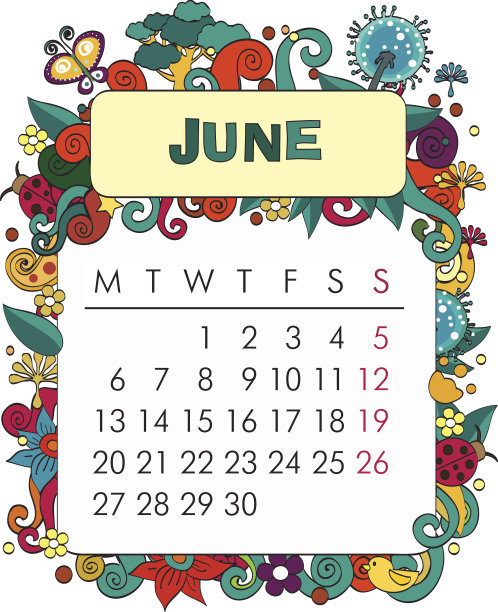 装饰日历-六月图片下载