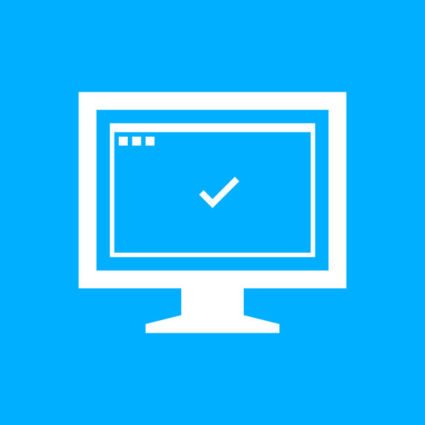 蓝色背景上的电脑显示器图标。——SmoothSeries图片下载