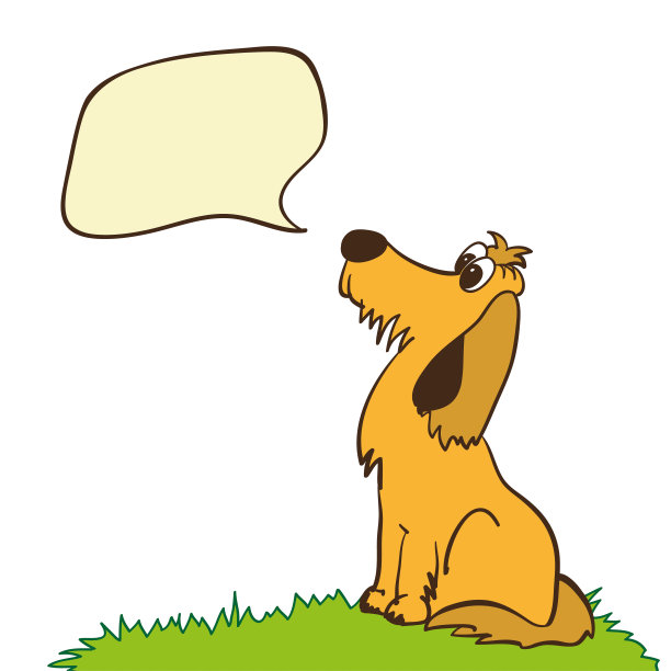 可爱的狗与语音泡泡。图片下载