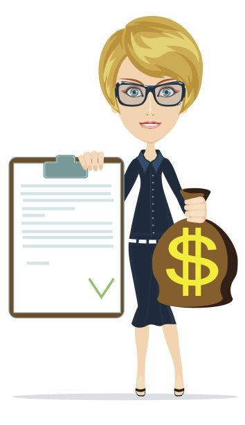 有美元签名包的女人的照片图片下载