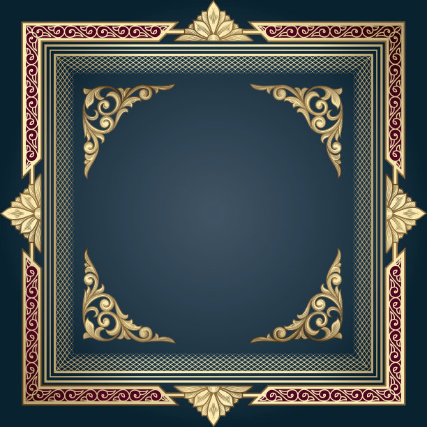 金色的装饰框图片下载