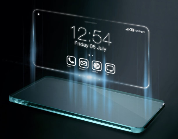 三维智能手机屏幕上的时间和应用程序图片下载