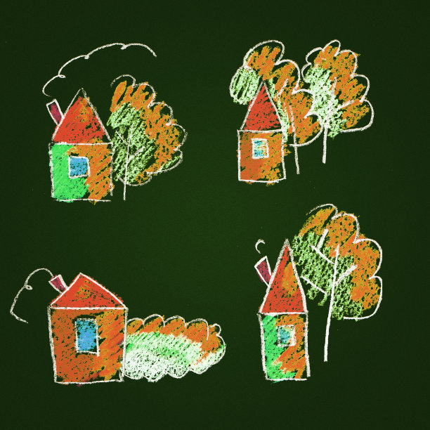 一组彩色图标。房子图片下载